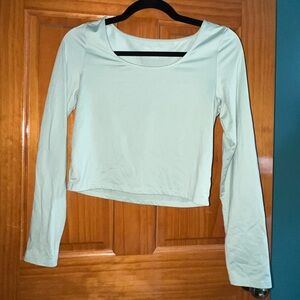 AE green cropped long sleeve